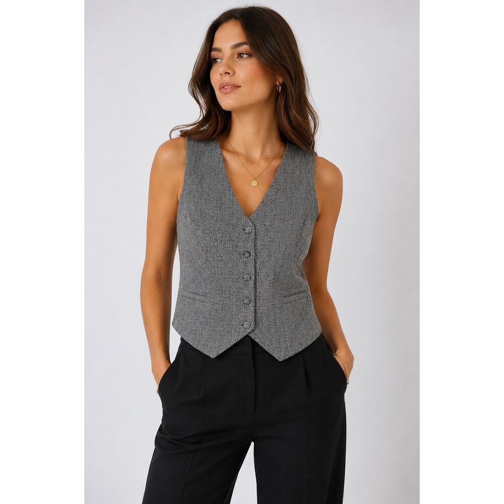 Haver + Blair London Herringbone Tailored Vest Waistcoat Est Large